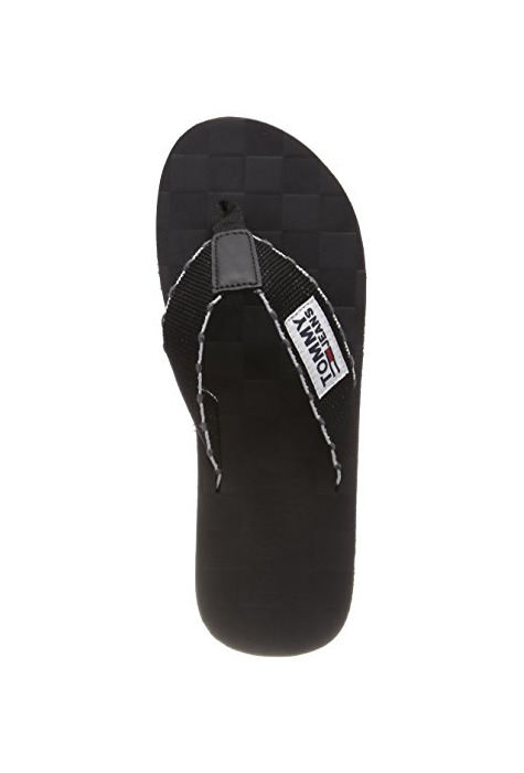 Products Tommy Hilfiger Tj Leather Footbed Beach Sandal, Chanclas para Hombre, Negro