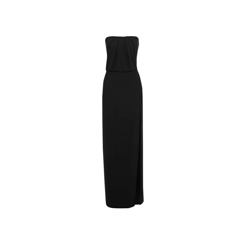 Product Halston Black Strapless Crepe Gown