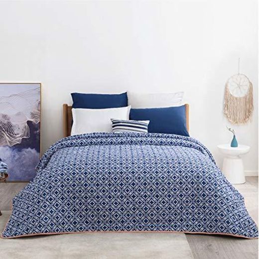 Bedsure Colchas Cama 135 de Verano Ázul 240x260 cm Estampada