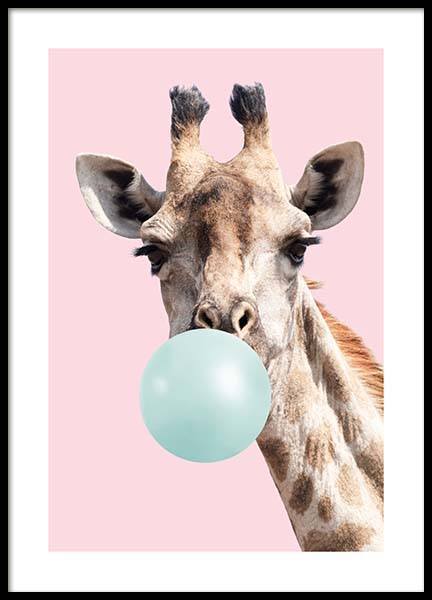 Fashion BUBBLEGUM GIRAFFE POSTER 