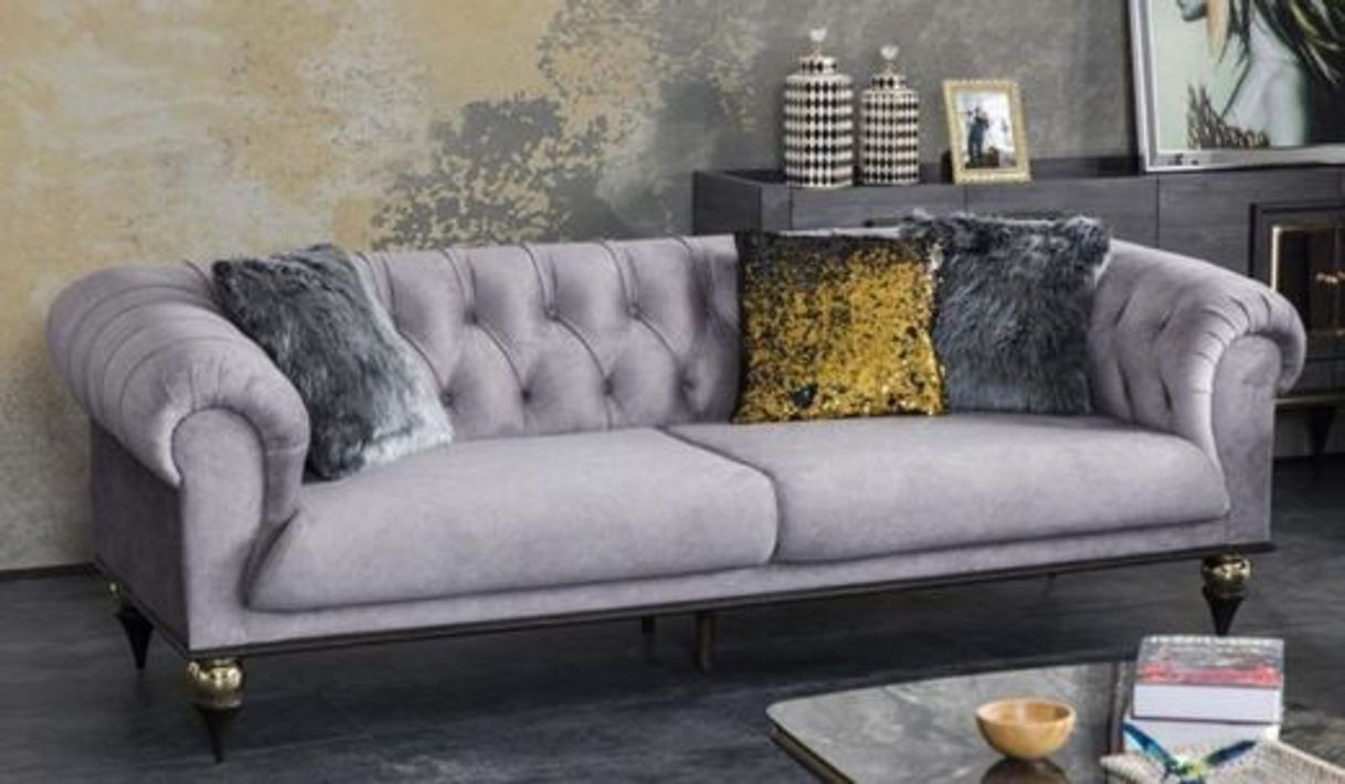 Social Sofá Chesterfield House Padrino en Greige 230 x 90 x H