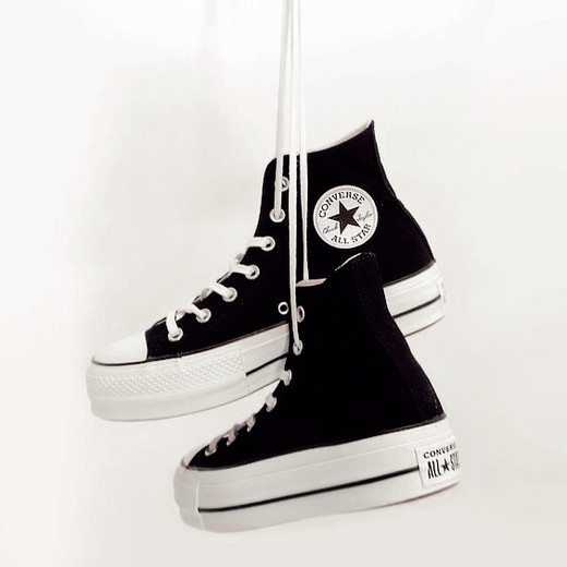 Converse Chuck Taylor CTAS Lift Hi, Zapatillas para Mujer, Negro