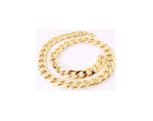 Beydodo Cadena Acero Inxidable Mujer Cadena Curb Collar Cadena Gruesa Oro Cadena Larga Hombre 60CM