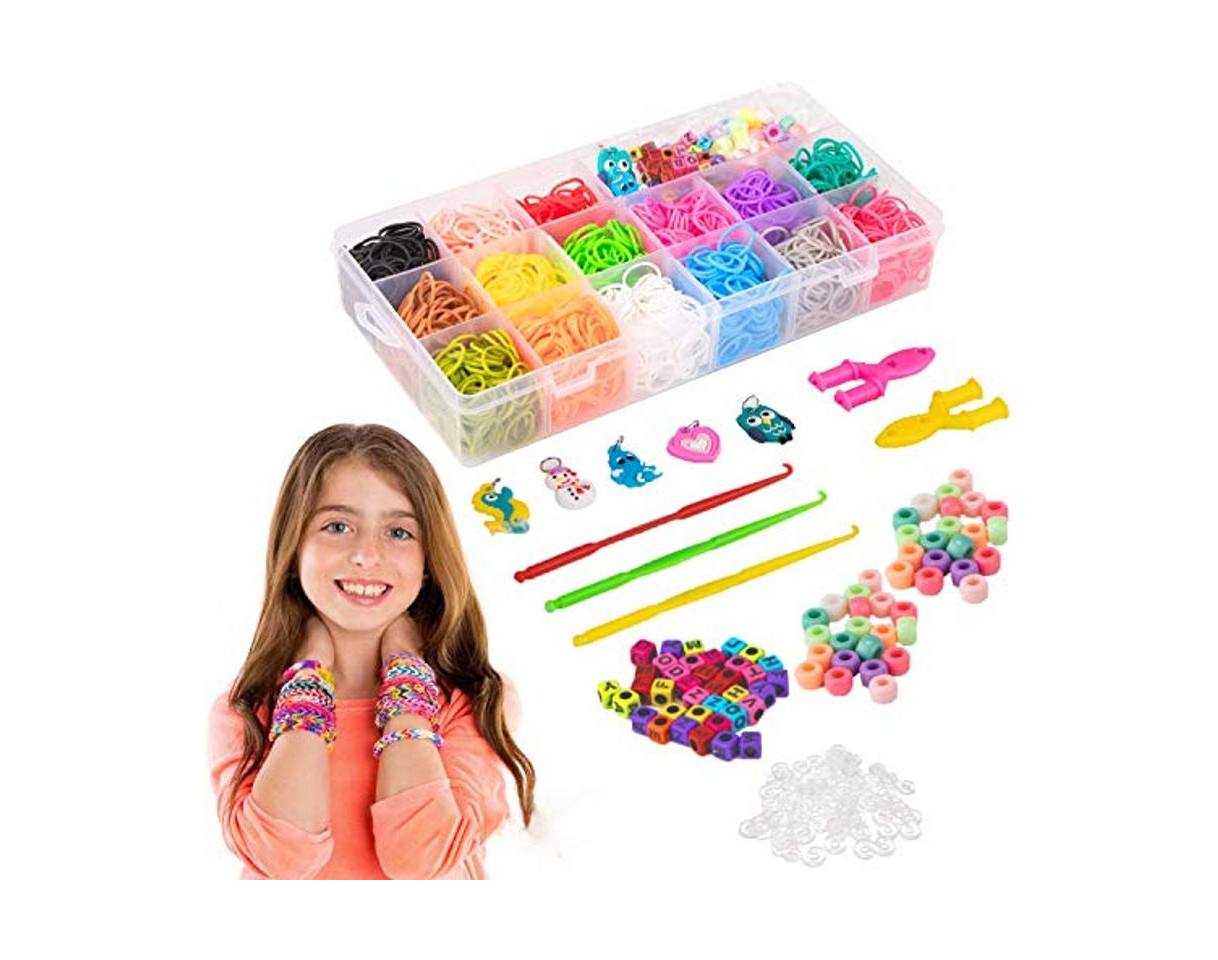 Producto Caja Pulseras Gomas,Hacer Pulseras con Gomas,Loom Kit,Loom Bandas,Kit Brazaletes para Hacer,Hacer Pulseras