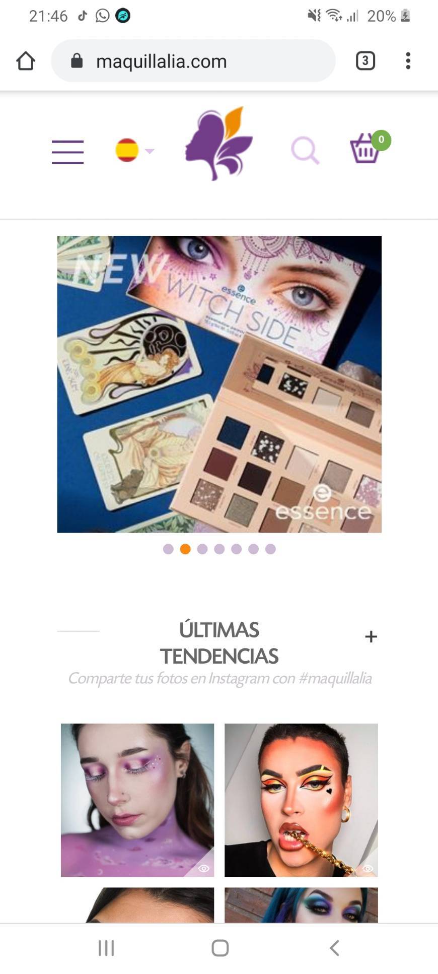 Moda Pagina para comprar maquillaje