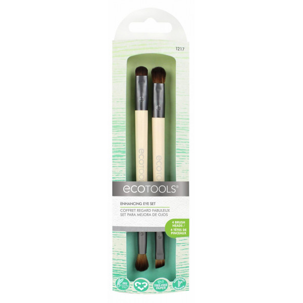 Moda Duo de brochas para ojos ecotools