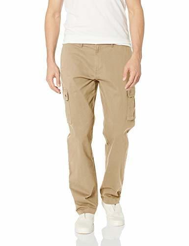Amazon Essentials - Pantalones cargo elásticos de corte recto para hombre