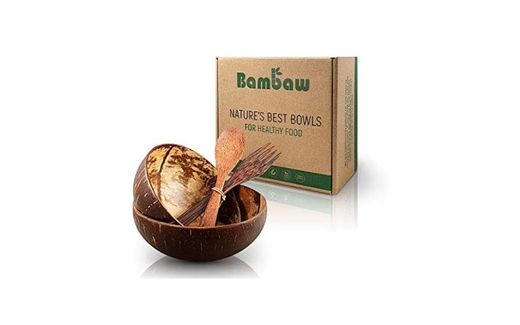Coconut Bowl Set Wooden Cutlery Bambaw