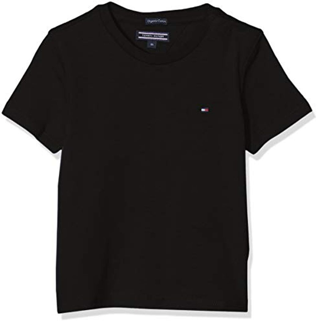 Social Tommy Hilfiger Boys Basic Cn Knit S/s Camiseta, Negro