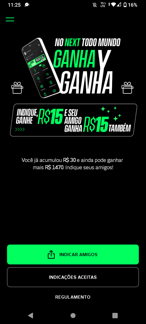 App GANHE R$15,00 FAZENDO O CADASTRO NO NEXT 