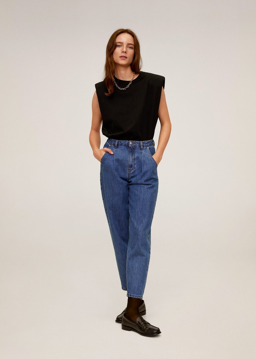 Social Camiseta rayas hombreras - Mujer | Mango España