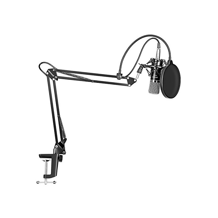 Social Neewer NW-700, Micrófono de condensador para grabación de radiodifusión profesional y soporte