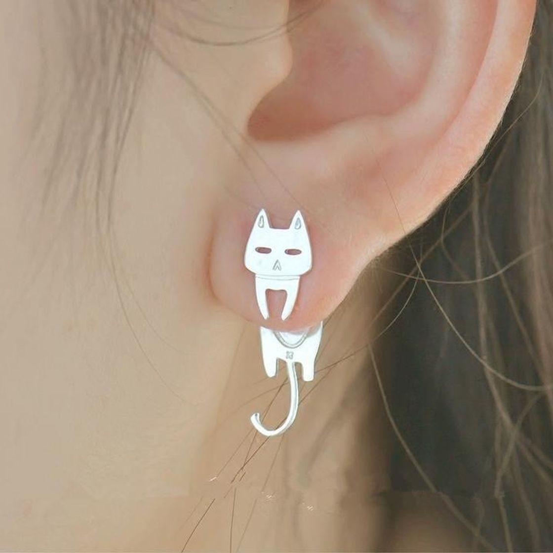 Product Silver Cat Stud Earrings