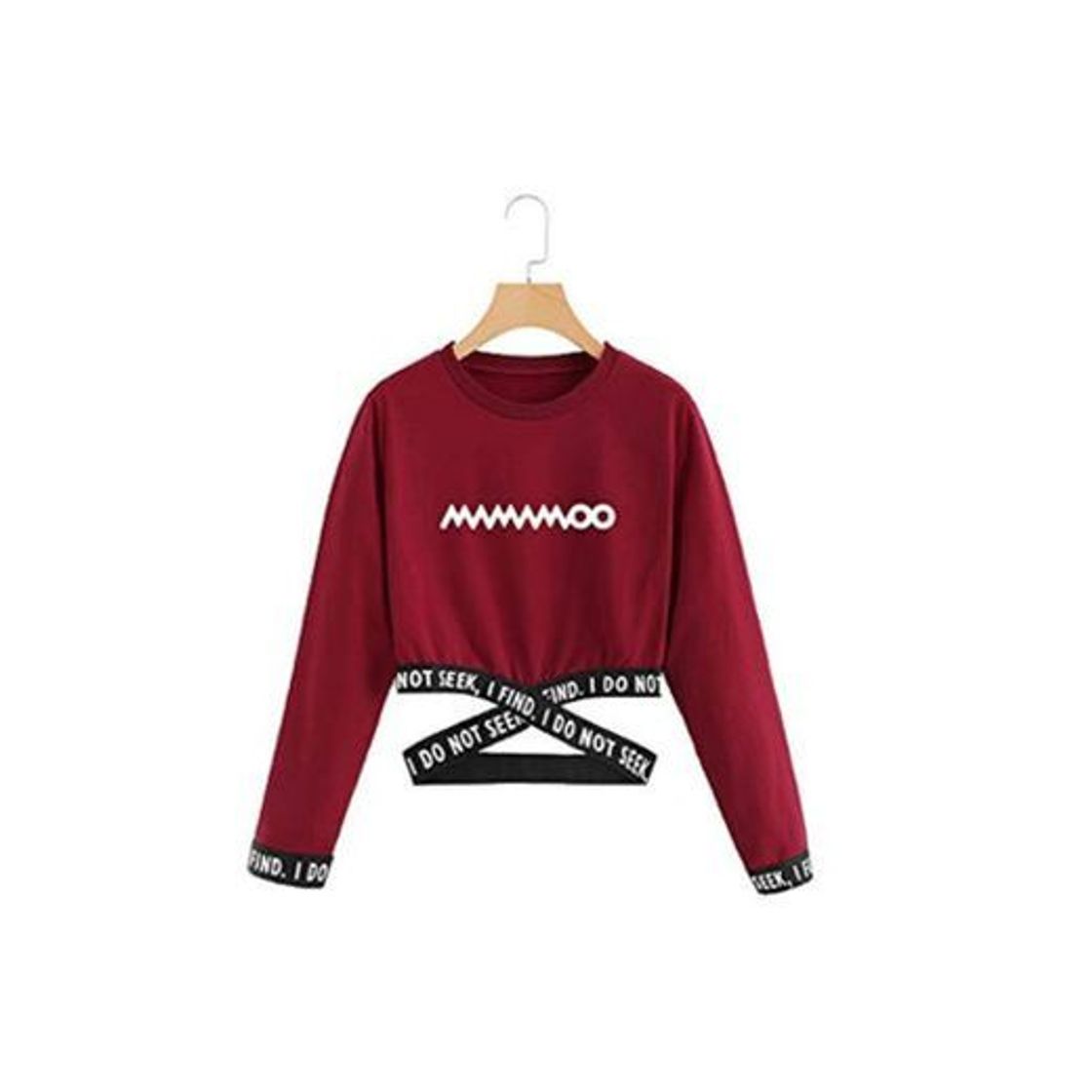 Producto NCTCITY KPOP MAMAMOO Sudaderas Corto Camisa de Manga Larga Impresión Pullover Hip Hop Crop Tops Blusa Casual Suelto Suéter Otoño e Invierno para Mujeres Fans Solar MOONBYUL WHEEIN HWASA