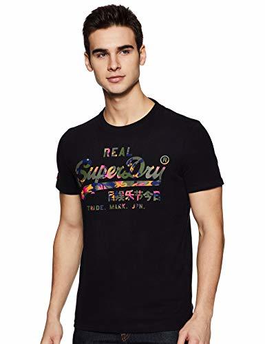 Superdry Vintage Logo Layered Camo tee Camiseta para Hombre, Negro