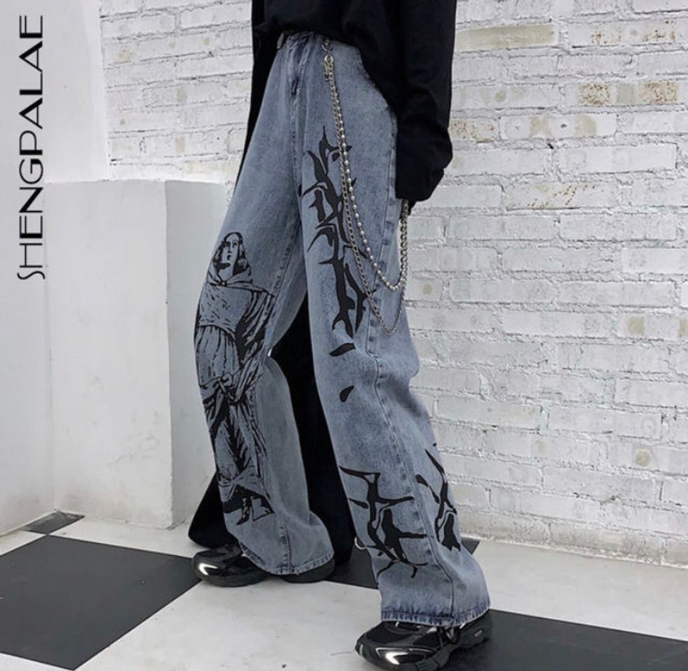 Moda Baggy printed jeans