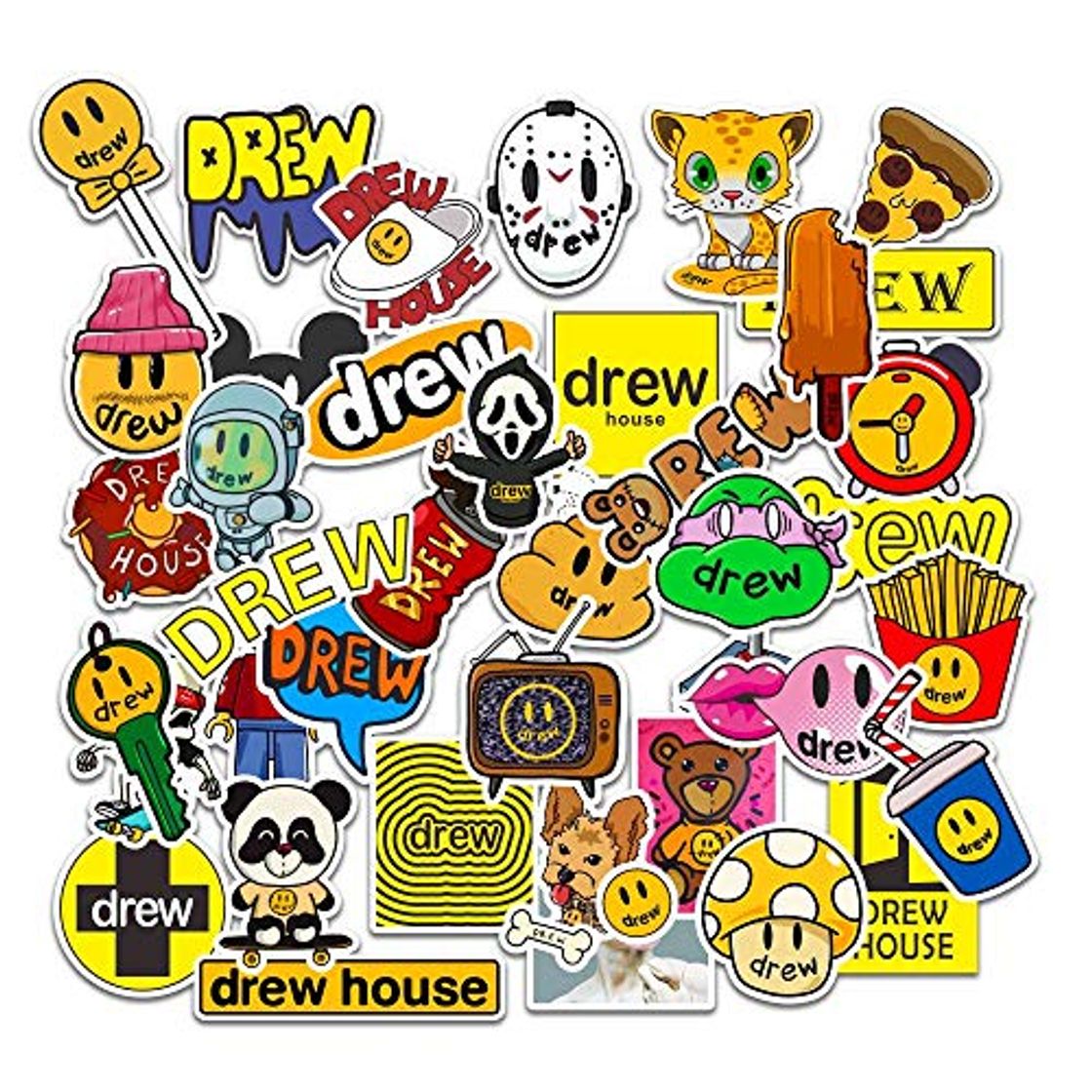 Products Ligoi 80 Piezas Cantante Justin Bieber Drew House Paquete De Pegatinas para Pc Maleta PortáTil Motocicleta Estilo Cool Cartoon Pegatinas