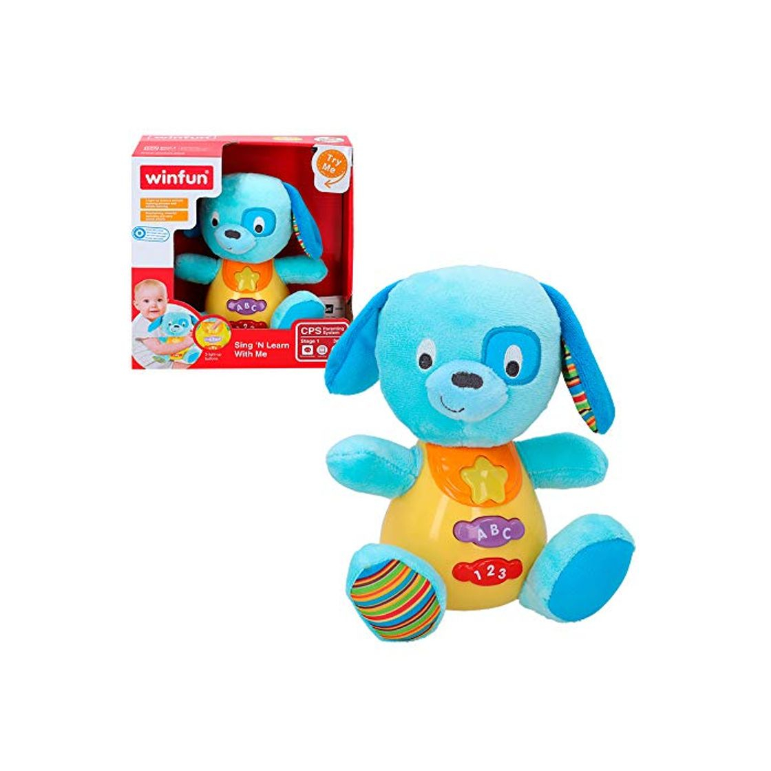 Productos winfun - Peluche Perro para bebés que habla y luces de colores,