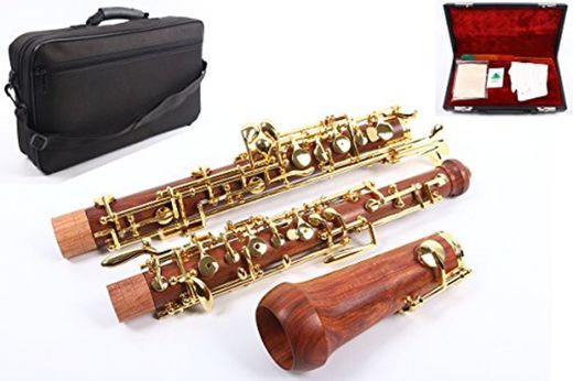 Yinfente Professional Oboe C Key izquierda F Resonance semiautomático Ebonito/palisandro Oboe Case