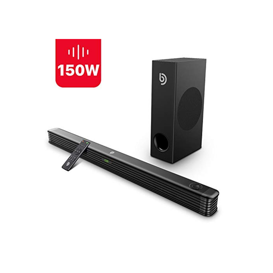 Social Barra de Sonido 2.1 Canales para TV, BOMAKER 150W, 120 dB, con