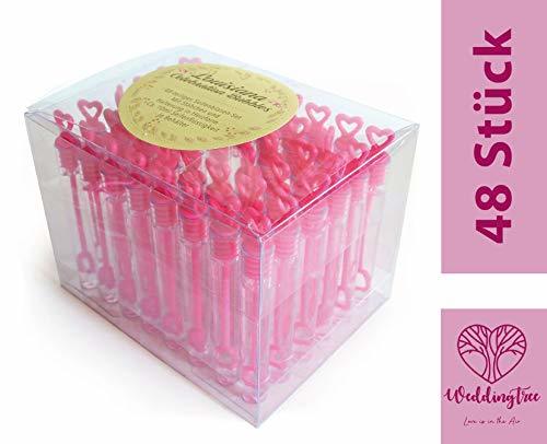 Productos WeddingTree 48 Pompas de Jabon Boda Rosa - Pomperos Boda - con