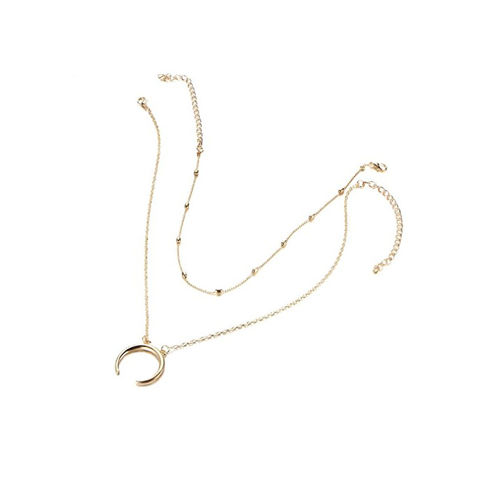 Social Joyería de Cadena Pendiente Collar de Aleación de Múltiples Capas de Moda