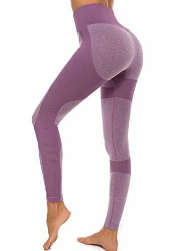 FITTOO Leggings Sin Costuras Mujer Pantalon Deportivo Alta Cintura Yoga Elásticos Fitness