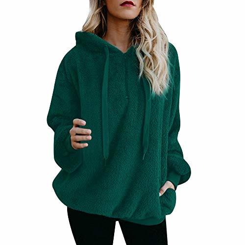 Moda Mujer Sudadera Caliente y Esponjoso Tops Chaqueta Suéter Abrigo Jersey Mujer Otoño-Invierno