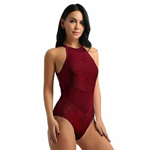 dPois Maillot de Ballet Mujer Body Lentejuelas de Fiesta de Mujer Ropa