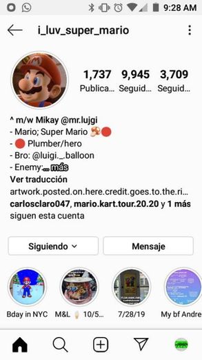 Cuenta de Instagram