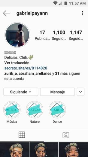 Cuenta de Instagram