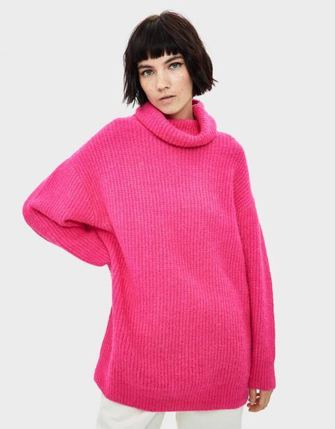 Productos Jersey oversize con cuello vuelto- Bershka