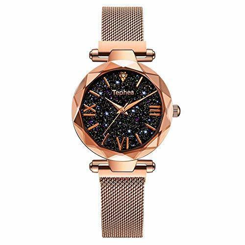 Social QFERW Reloj de Las señorasRelojes de Mujer Magnético Starry Sky Reloj Femenino