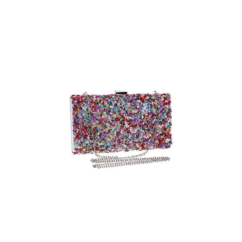 Social Kentop Bolsas de Embrague para Mujer con Piedra Incrustada Coloreado Bolso de