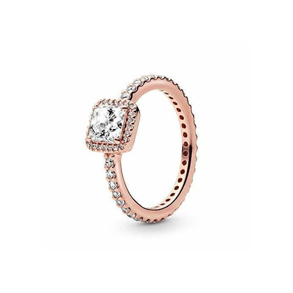 Social Pandora Damen-Anillo intemporal Elegancia 925 Plata Blancos