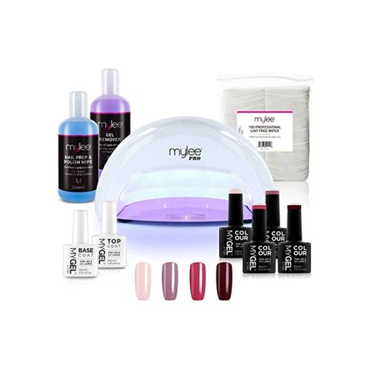 Kit Profesional LED Mylee para barniz de uñas, 4x colores MYGEL, capa