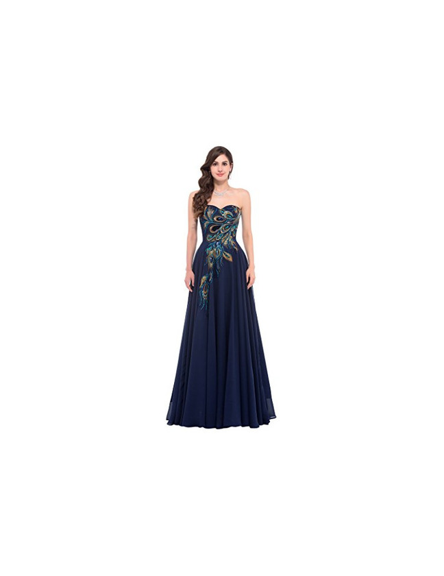 Social GRACE KARIN Mujer Vestido Azul Marino Elegante para Novia Vestido de Fiesta
