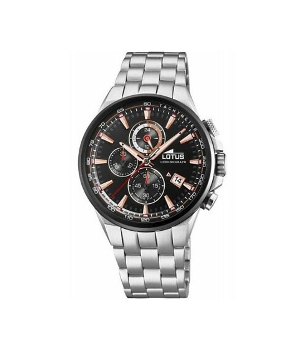 Social Lotus Watches Reloj Cronógrafo para Hombre de Cuarzo con Correa en Acero