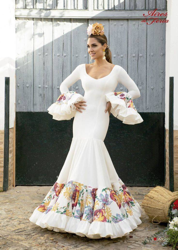 Moda Vestido de flamenca blanco 