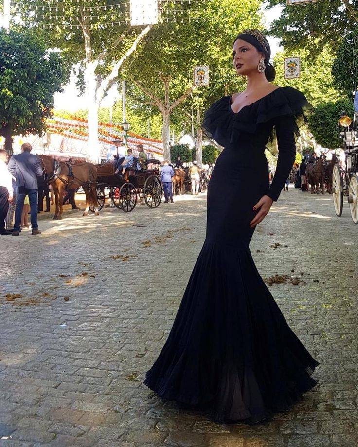 Moda Vestido de flamenca negro 