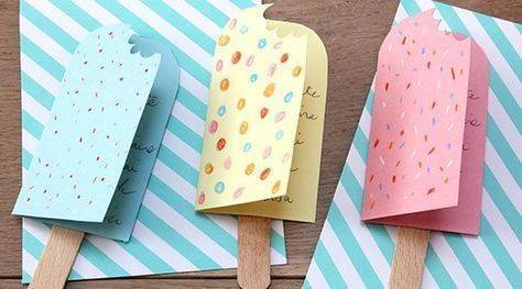 Moda Tarjetas con palitos de helado 