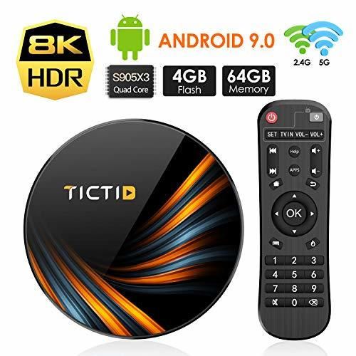 TICTID Android 9.0 TV Box 【4G+64G】 S905X3 Quad-Core