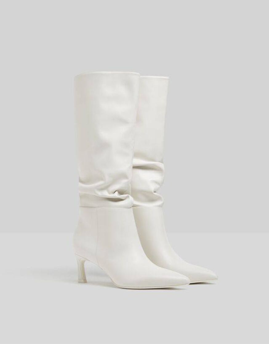 Moda Botas blancas tacón