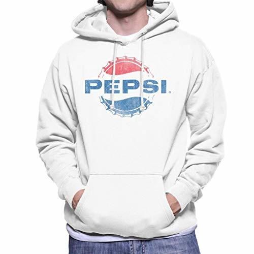 Pepsi 1960s Distressed Bottlecap Logo Men's Hooded Sweatshirt