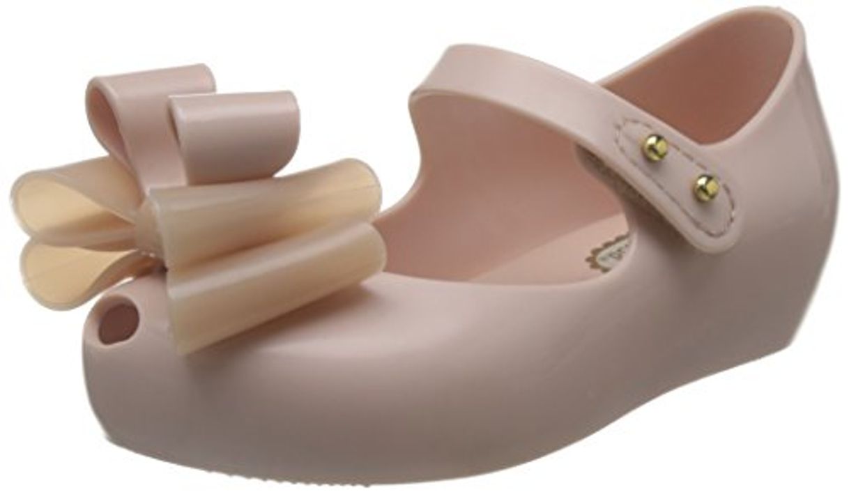 Moda Melissa Mini Infants Ultragirl Triple Bow Plastic Flat Blush