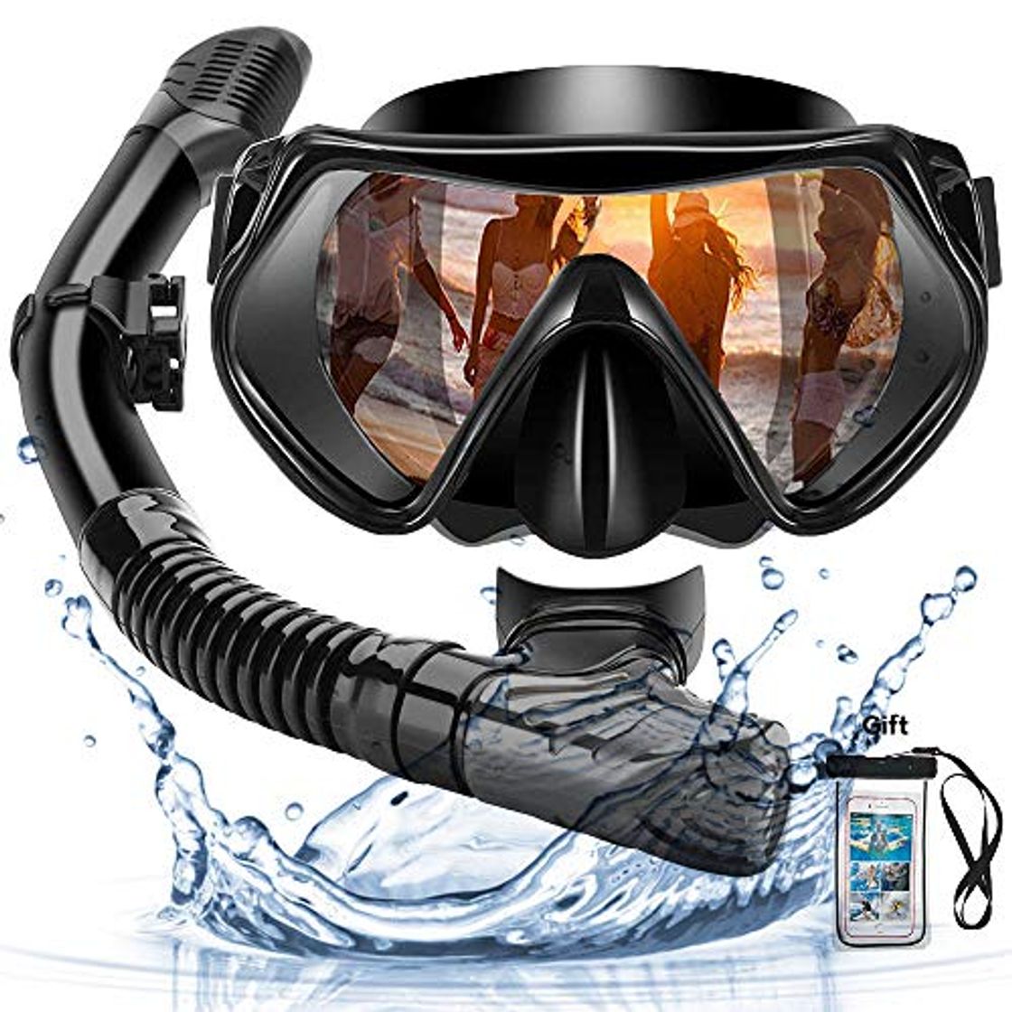 Product Arkmiido Snorkel Máscara, Kit de Snorkel,Máscara de Buceo de Silicona y Snorkel