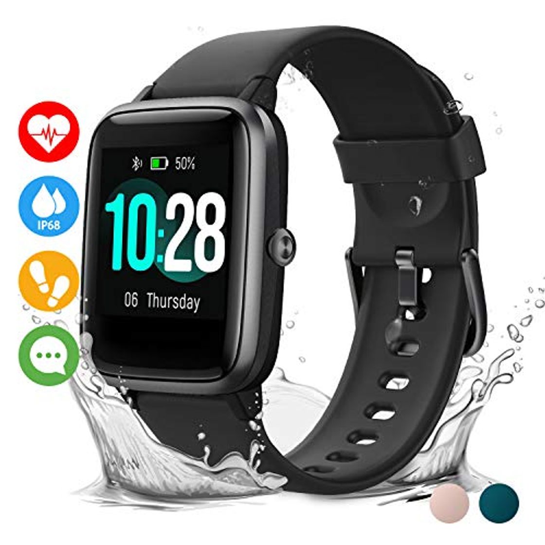 Producto Vigorun Smartwatch Reloj Inteligente Hombre Mujer Niños Impermeable IP68 10 Días Autonomía Pulsera Actividad con Pulsómetro Podómetro Control de Música Monitor de Sueño