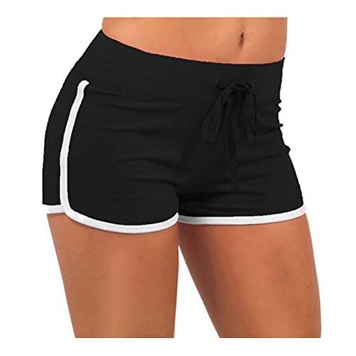 Y&L Mujeres De Ejecución Cortos De Verano De La Aptitud De Jogging Pantalones Casual De Entrenamiento Cómodo Pantalón Negro Pequeño
