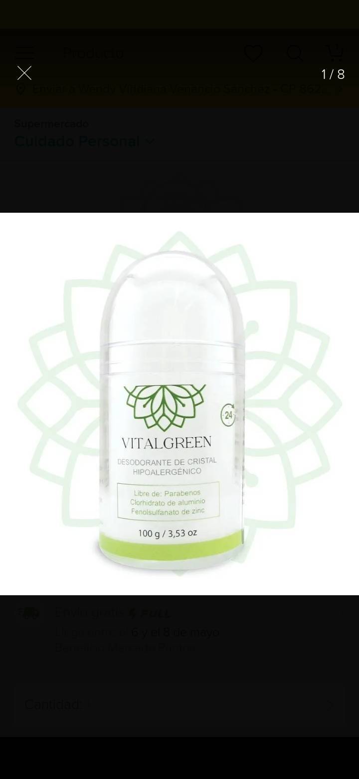 Product Vital Green Desodorante Cristal Alumbre 100gr