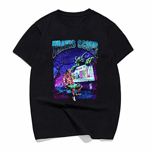 Places ASTROWORLD T-Shirt Travis Scott Astroworld Cotton T Shirt Men Black Cool Mens